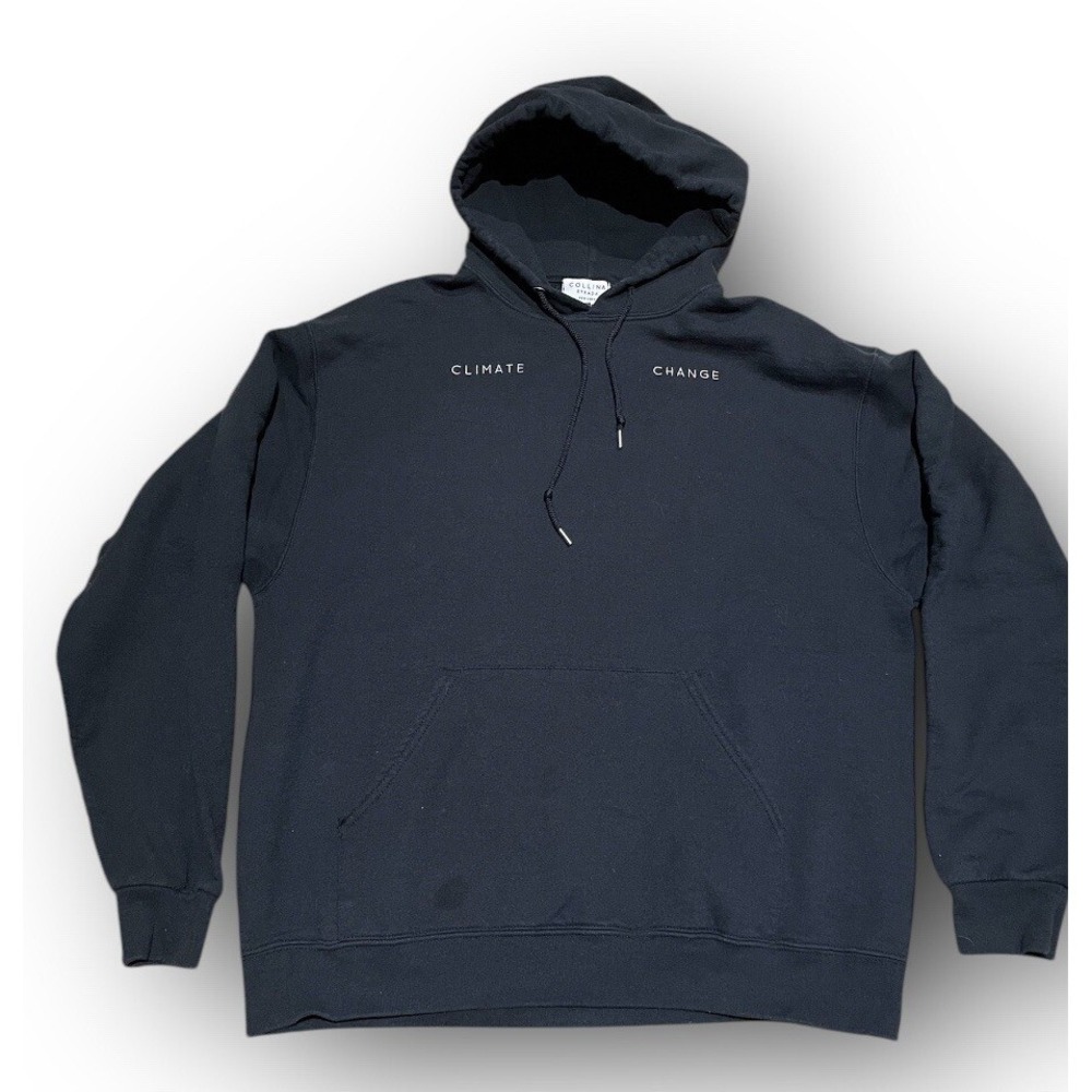 Collina Strada Black Hoodie Women  Size M Climate Change  Read Details Stain 23"